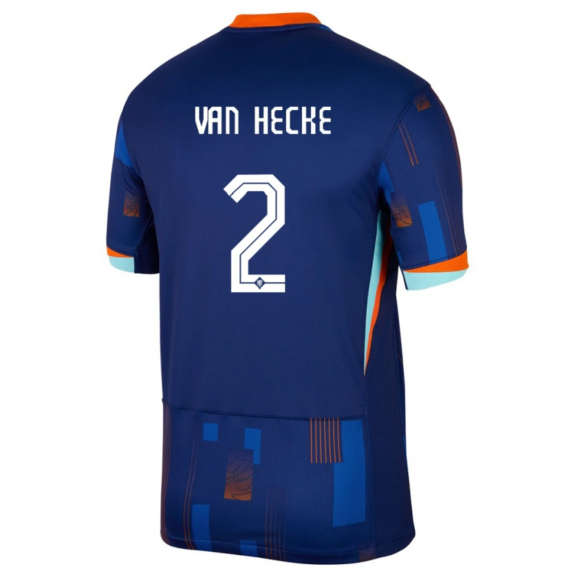 Danxen Män Nederländerna Jan Paul Van Hecke #2 Blå Bortatröja Matchtröjor 24-26 Tröjor T-Tröja