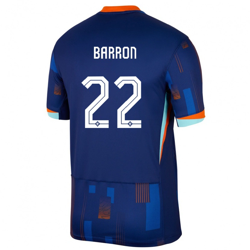 Danxen Män Nederländerna Eternal Barron #22 Blå Bortatröja Matchtröjor 24-26 Tröjor T-Tröja