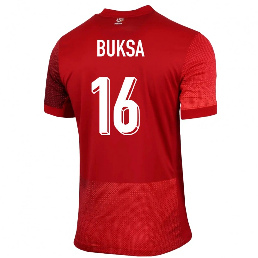 Danxen Män Polen Adam Buksa #16 Röd Bortatröja Matchtröjor 24-26 Tröjor T-Tröja