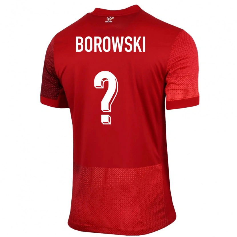 Danxen Män Polen Bartosz Borowski #0 Röd Bortatröja Matchtröjor 24-26 Tröjor T-Tröja
