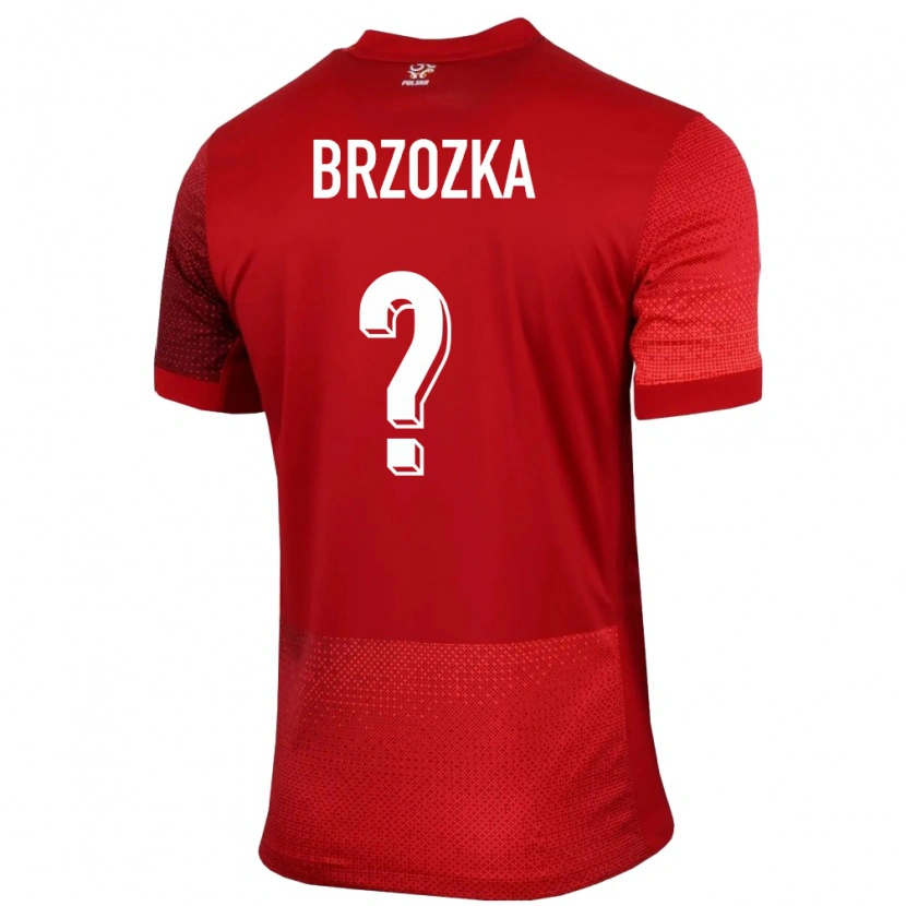 Danxen Män Polen Kornel Brzozka #0 Röd Bortatröja Matchtröjor 24-26 Tröjor T-Tröja