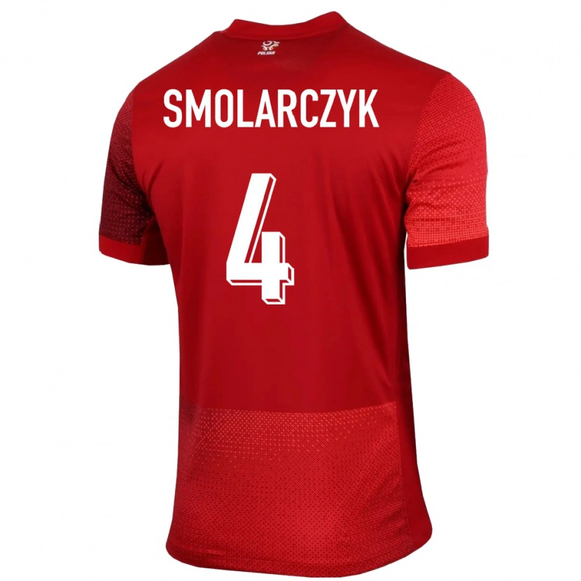 Danxen Män Polen Bartlomiej Smolarczyk #4 Röd Bortatröja Matchtröjor 24-26 Tröjor T-Tröja