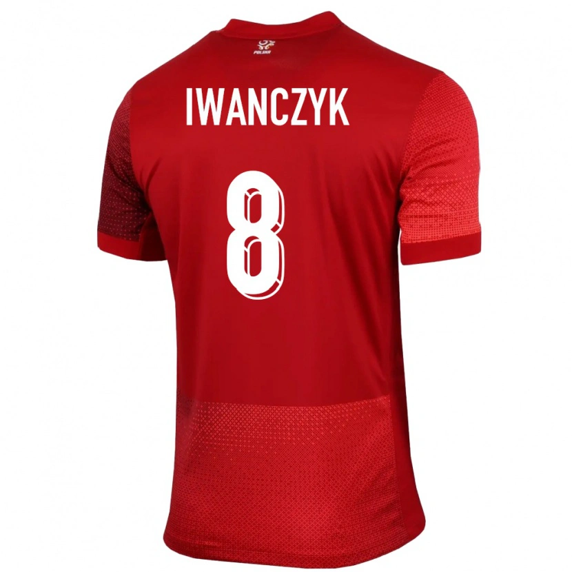 Danxen Män Polen Aleksander Iwanczyk #8 Röd Bortatröja Matchtröjor 24-26 Tröjor T-Tröja