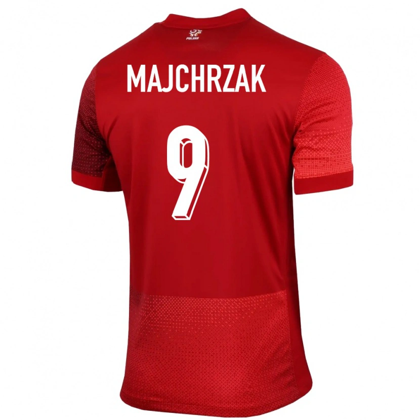 Danxen Män Polen Jordan Majchrzak #9 Röd Bortatröja Matchtröjor 24-26 Tröjor T-Tröja