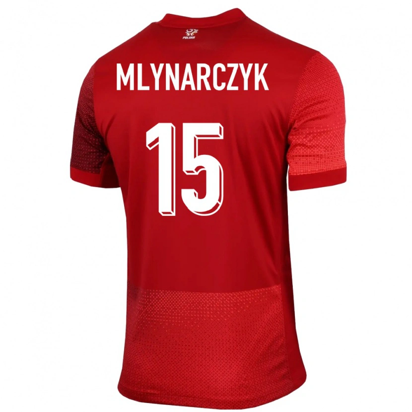 Danxen Män Polen Antoni Mlynarczyk #15 Röd Bortatröja Matchtröjor 24-26 Tröjor T-Tröja