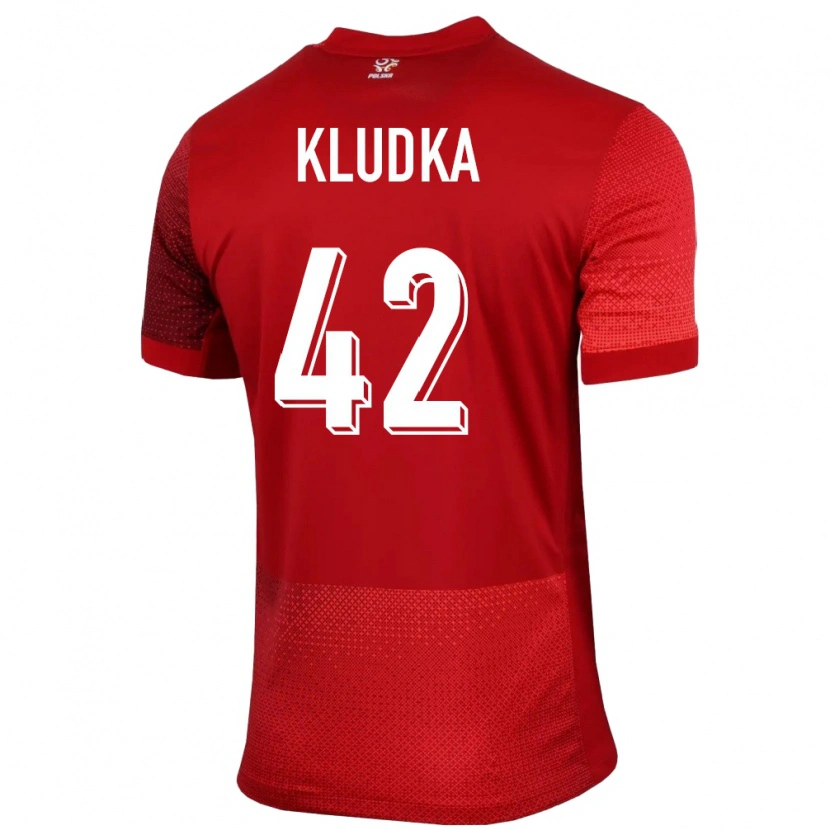 Danxen Män Polen Bartlomiej Kludka #42 Röd Bortatröja Matchtröjor 24-26 Tröjor T-Tröja