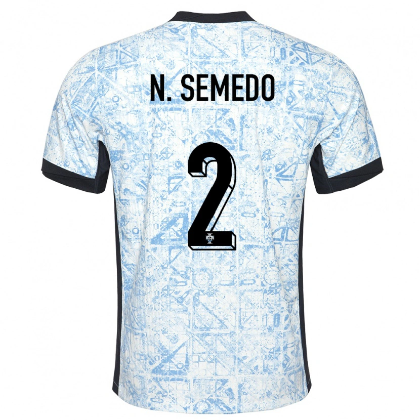 Danxen Män Portugal Nélson Semedo #2 Gräddblå Bortatröja Matchtröjor 24-26 Tröjor T-Tröja