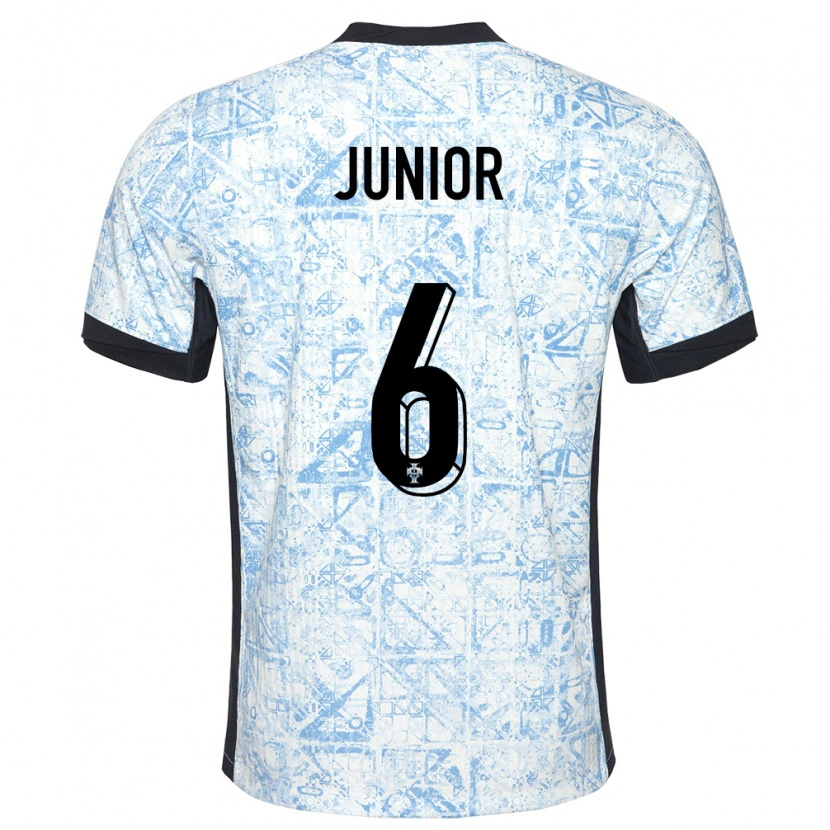 Danxen Män Portugal Marlon Junior #6 Gräddblå Bortatröja Matchtröjor 24-26 Tröjor T-Tröja