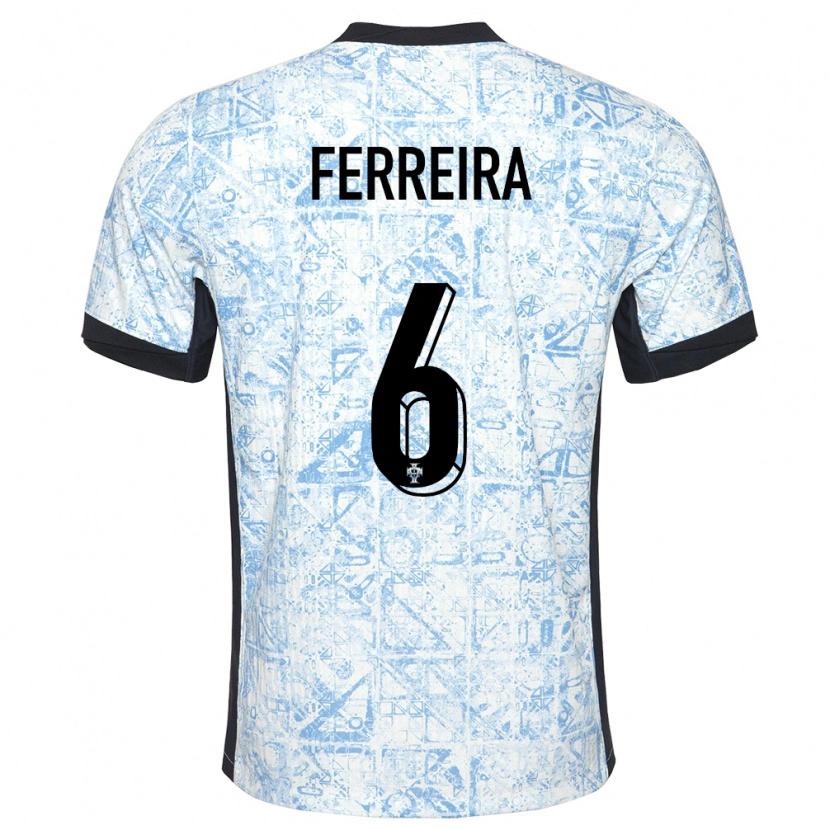 Danxen Män Portugal Martim Ferreira #6 Gräddblå Bortatröja Matchtröjor 24-26 Tröjor T-Tröja