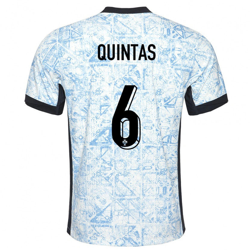 Danxen Män Portugal Rafael Quintas #6 Gräddblå Bortatröja Matchtröjor 24-26 Tröjor T-Tröja
