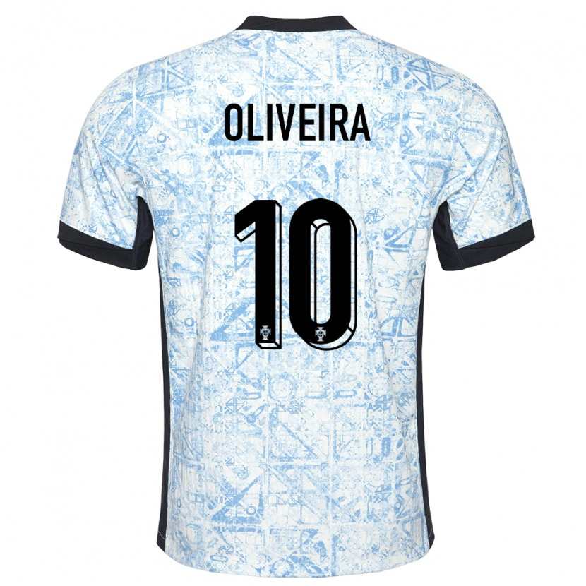 Danxen Män Portugal André Oliveira #10 Gräddblå Bortatröja Matchtröjor 24-26 Tröjor T-Tröja