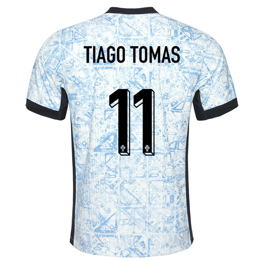 Danxen Män Portugal Tiago Tomás #11 Gräddblå Bortatröja Matchtröjor 24-26 Tröjor T-Tröja