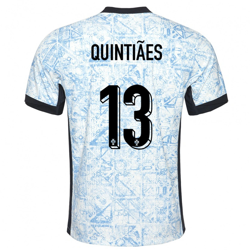 Danxen Män Portugal Rodrigo Quintiães #13 Gräddblå Bortatröja Matchtröjor 24-26 Tröjor T-Tröja