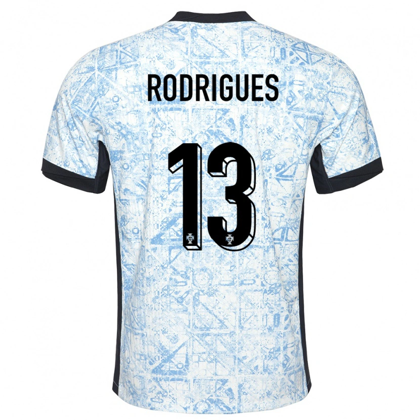 Danxen Män Portugal Paulo Rodrigues #13 Gräddblå Bortatröja Matchtröjor 24-26 Tröjor T-Tröja