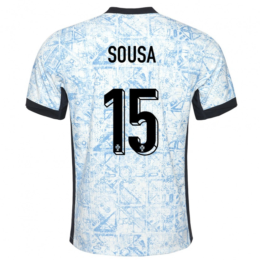 Danxen Män Portugal Diogo Sousa #15 Gräddblå Bortatröja Matchtröjor 24-26 Tröjor T-Tröja