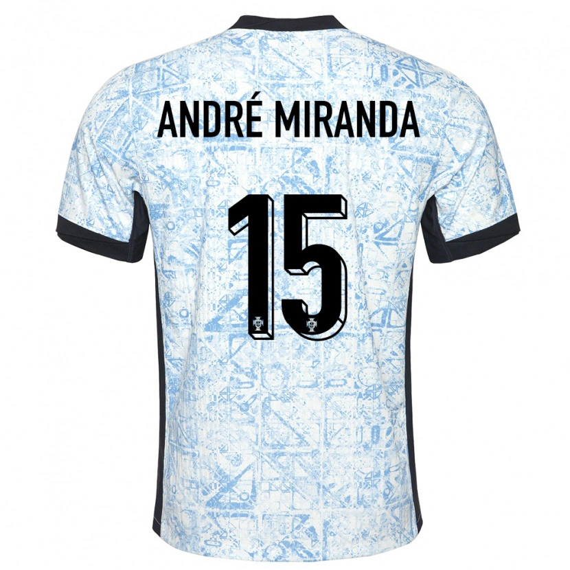 Danxen Män Portugal André Miranda #15 Gräddblå Bortatröja Matchtröjor 24-26 Tröjor T-Tröja