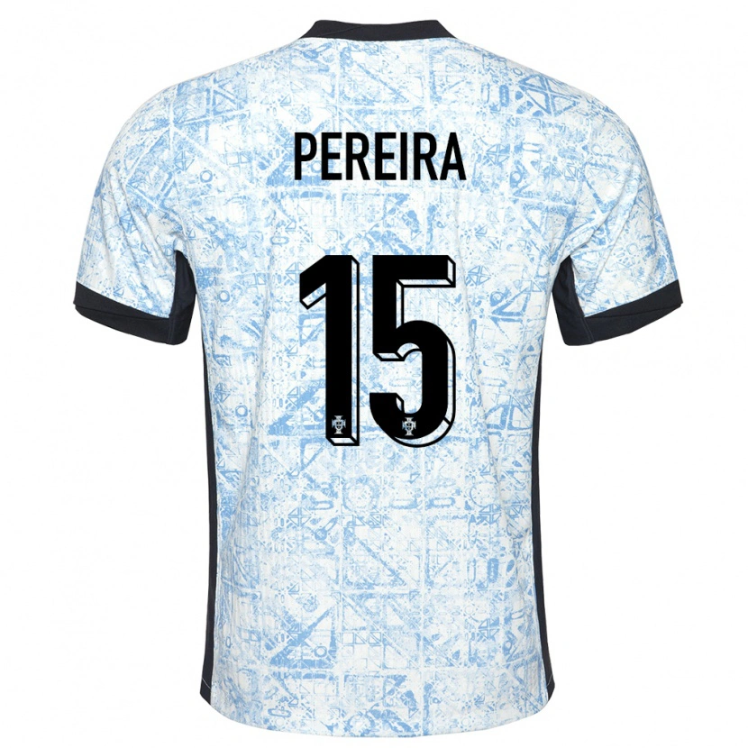 Danxen Män Portugal Yoan Pereira #15 Gräddblå Bortatröja Matchtröjor 24-26 Tröjor T-Tröja