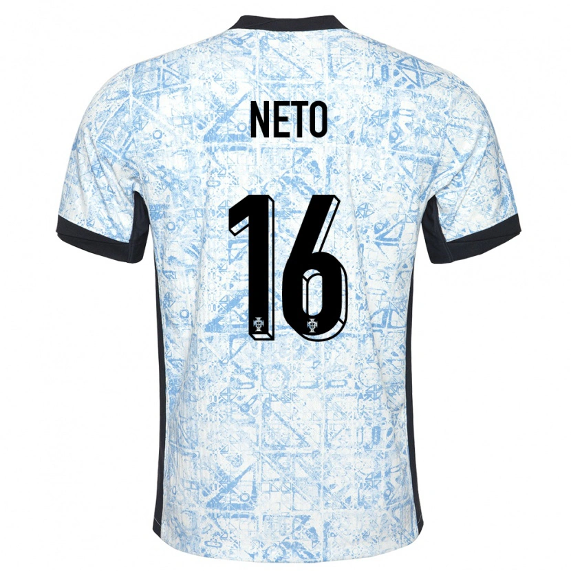 Danxen Män Portugal Martim Neto #16 Gräddblå Bortatröja Matchtröjor 24-26 Tröjor T-Tröja