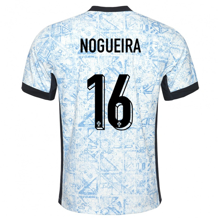 Danxen Män Portugal Rodrigo Nogueira #16 Gräddblå Bortatröja Matchtröjor 24-26 Tröjor T-Tröja