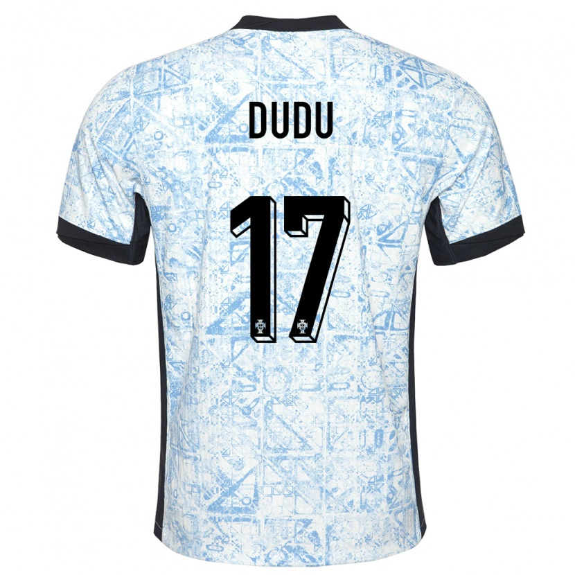 Danxen Män Portugal Dudu #17 Gräddblå Bortatröja Matchtröjor 24-26 Tröjor T-Tröja
