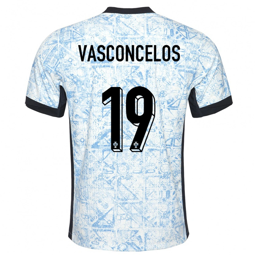 Danxen Män Portugal Vasconcelos #19 Gräddblå Bortatröja Matchtröjor 24-26 Tröjor T-Tröja