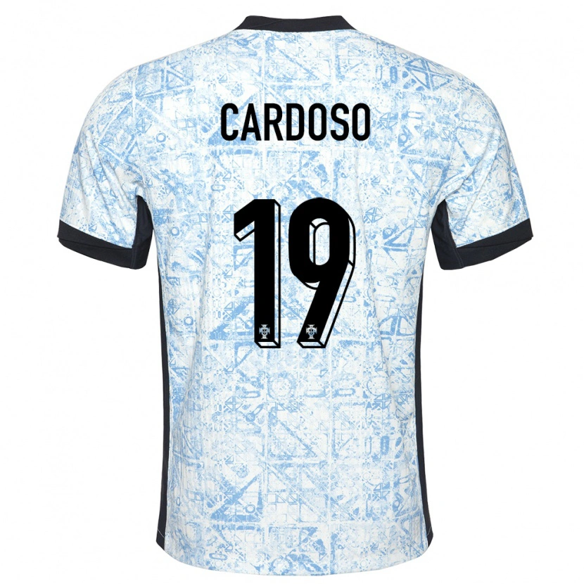 Danxen Män Portugal Leo Cardoso #19 Gräddblå Bortatröja Matchtröjor 24-26 Tröjor T-Tröja