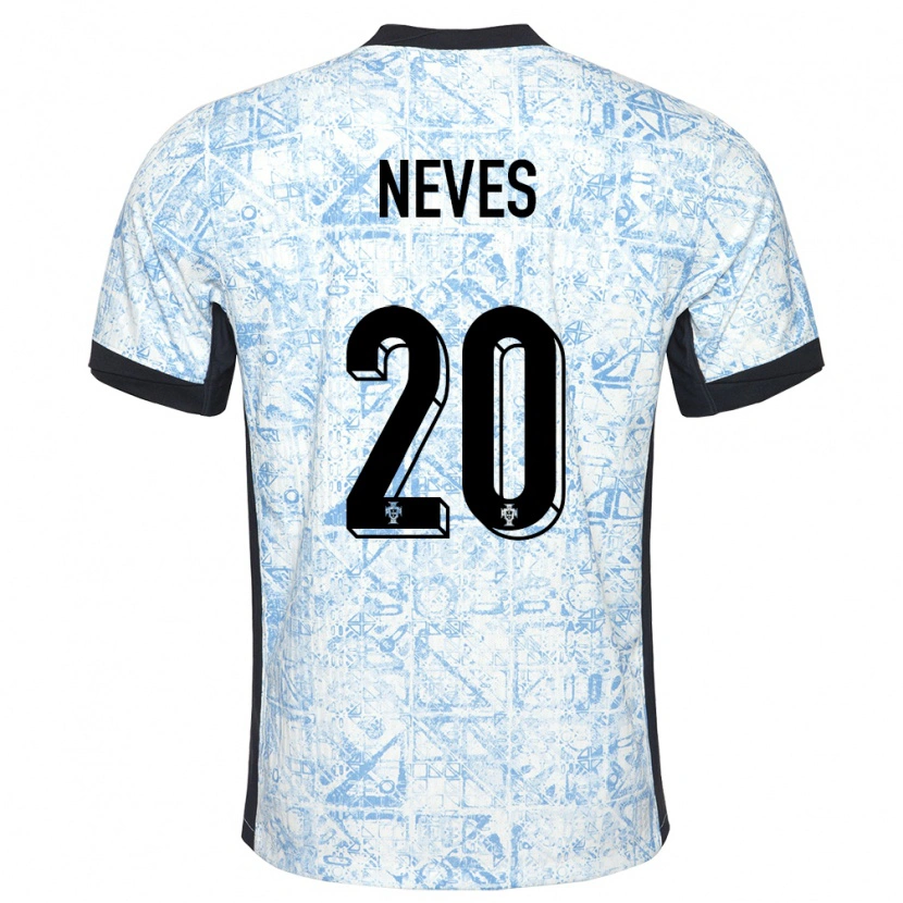 Danxen Män Portugal Gil Neves #20 Gräddblå Bortatröja Matchtröjor 24-26 Tröjor T-Tröja