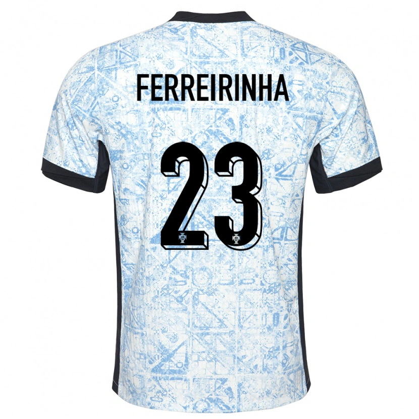 Danxen Män Portugal Afonso Ferreirinha #23 Gräddblå Bortatröja Matchtröjor 24-26 Tröjor T-Tröja