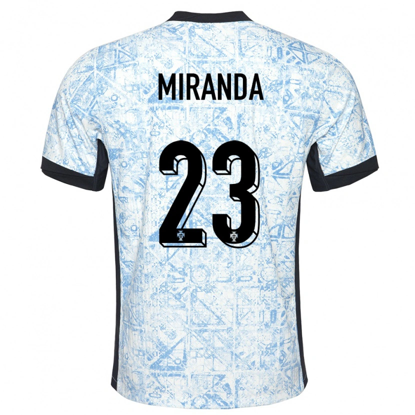 Danxen Män Portugal João Miranda #23 Gräddblå Bortatröja Matchtröjor 24-26 Tröjor T-Tröja