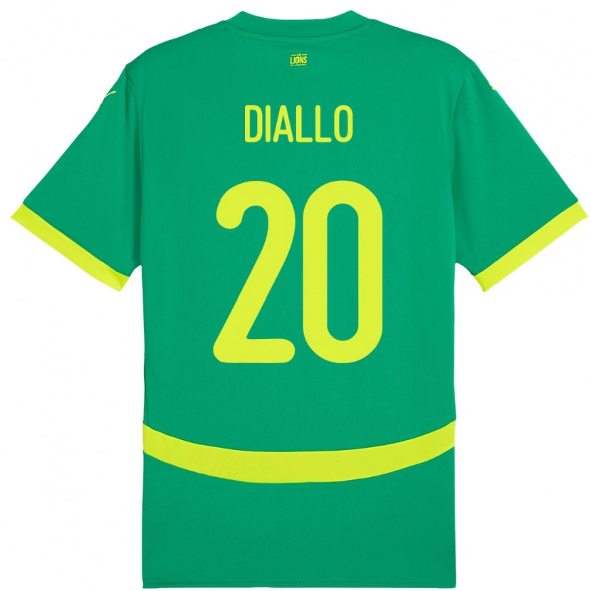 Danxen Män Senegal Habib Diallo #20 Grön Bortatröja Matchtröjor 24-26 Tröjor T-Tröja