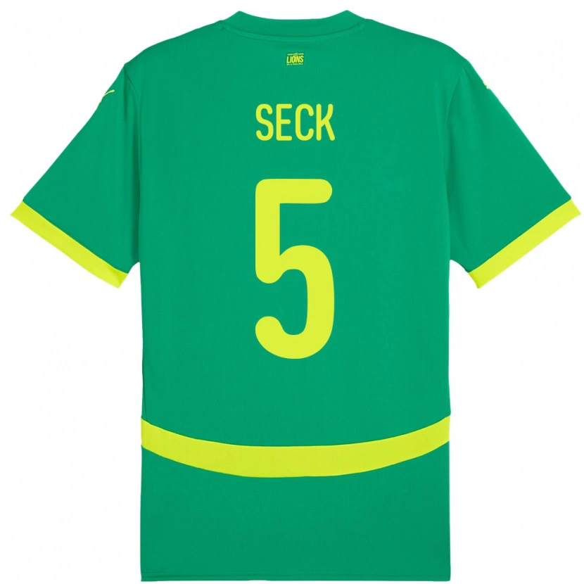 Danxen Män Senegal Ibrahima Seck #5 Grön Bortatröja Matchtröjor 24-26 Tröjor T-Tröja