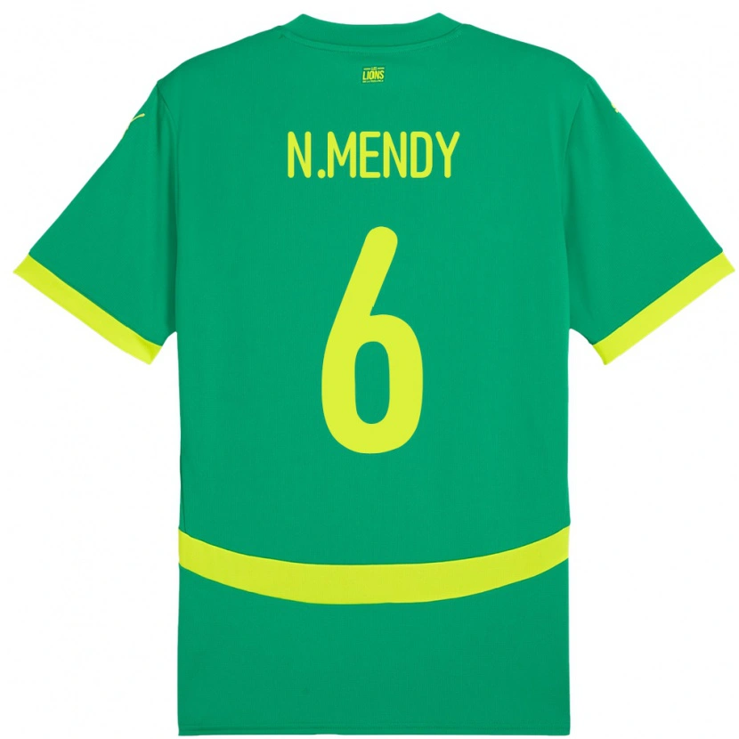 Danxen Män Senegal Nampalys Mendy #6 Grön Bortatröja Matchtröjor 24-26 Tröjor T-Tröja