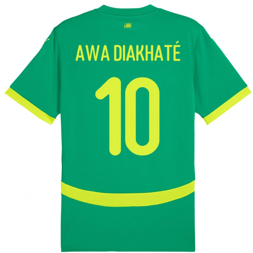 Danxen Män Senegal Ndeye Awa Diakhate #10 Grön Bortatröja Matchtröjor 24-26 Tröjor T-Tröja