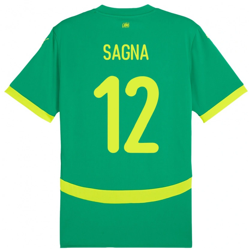 Danxen Män Senegal Safietou Sagna #12 Grön Bortatröja Matchtröjor 24-26 Tröjor T-Tröja