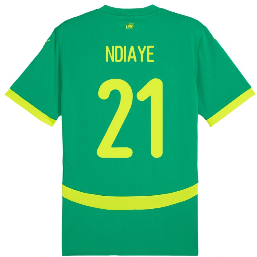 Danxen Män Senegal Iliman Ndiaye #21 Grön Bortatröja Matchtröjor 24-26 Tröjor T-Tröja