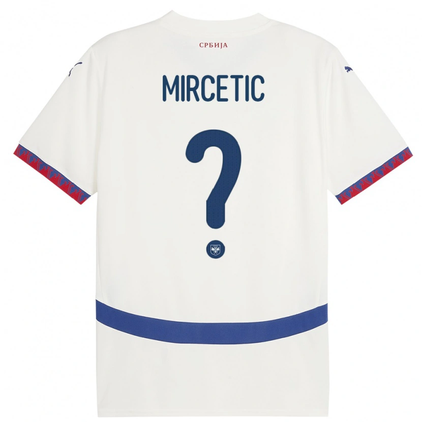 Danxen Män Serbien Bogdan Mircetic #0 Vit Bortatröja Matchtröjor 24-26 Tröjor T-Tröja