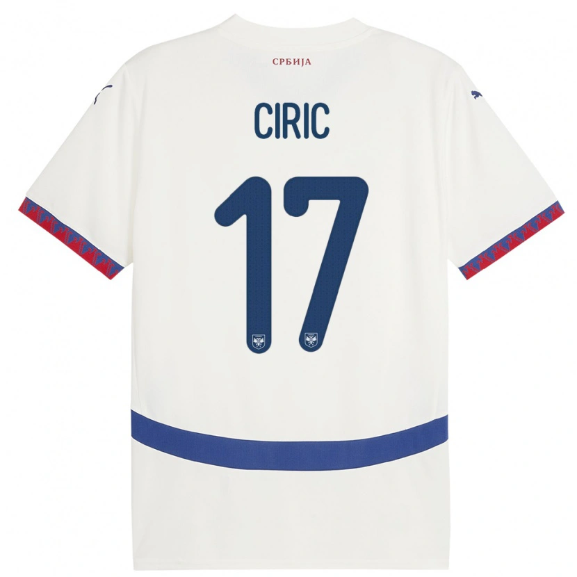 Danxen Män Serbien Jovan Ciric #17 Vit Bortatröja Matchtröjor 24-26 Tröjor T-Tröja