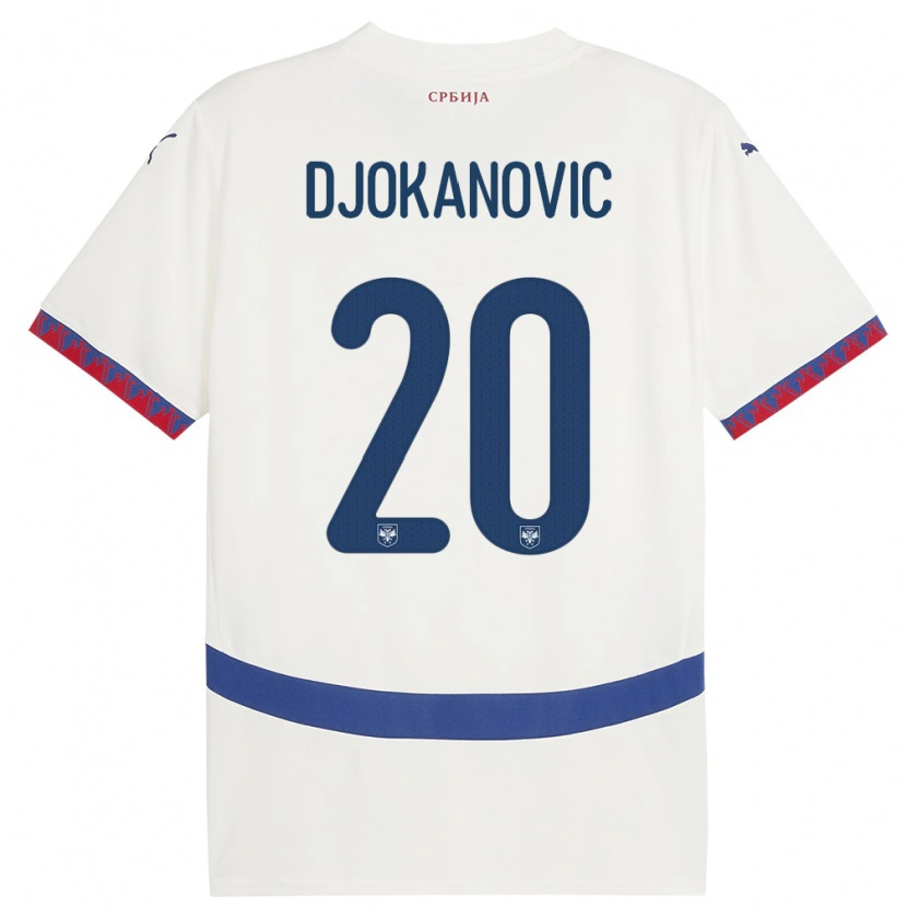 Danxen Män Serbien Damjan Djokanovic #20 Vit Bortatröja Matchtröjor 24-26 Tröjor T-Tröja