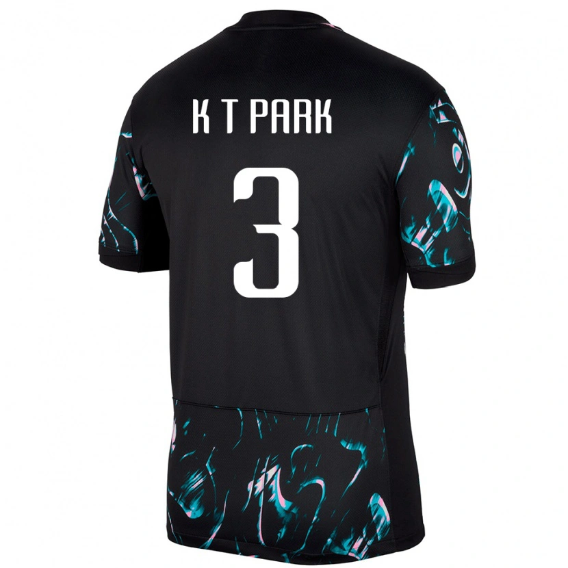 Danxen Män Sydkorea Kyeong-Taek Park #3 Svart Bortatröja Matchtröjor 24-26 Tröjor T-Tröja
