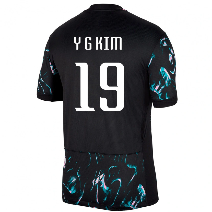Danxen Män Sydkorea Young-Gwon Kim #19 Svart Bortatröja Matchtröjor 24-26 Tröjor T-Tröja