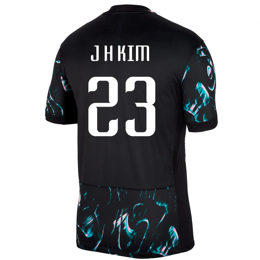 Danxen Män Sydkorea Kim Jung Hoon #23 Svart Bortatröja Matchtröjor 24-26 Tröjor T-Tröja