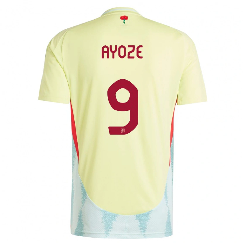 Danxen Män Spanien Ayoze Pérez #9 Gul Bortatröja Matchtröjor 24-26 Tröjor T-Tröja