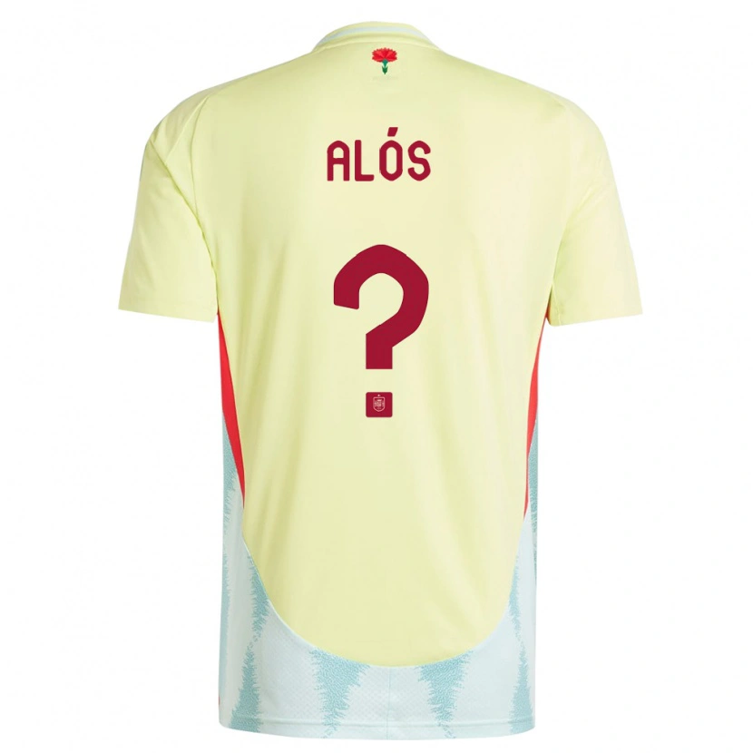 Danxen Män Spanien Carlos Alós #0 Gul Bortatröja Matchtröjor 24-26 Tröjor T-Tröja
