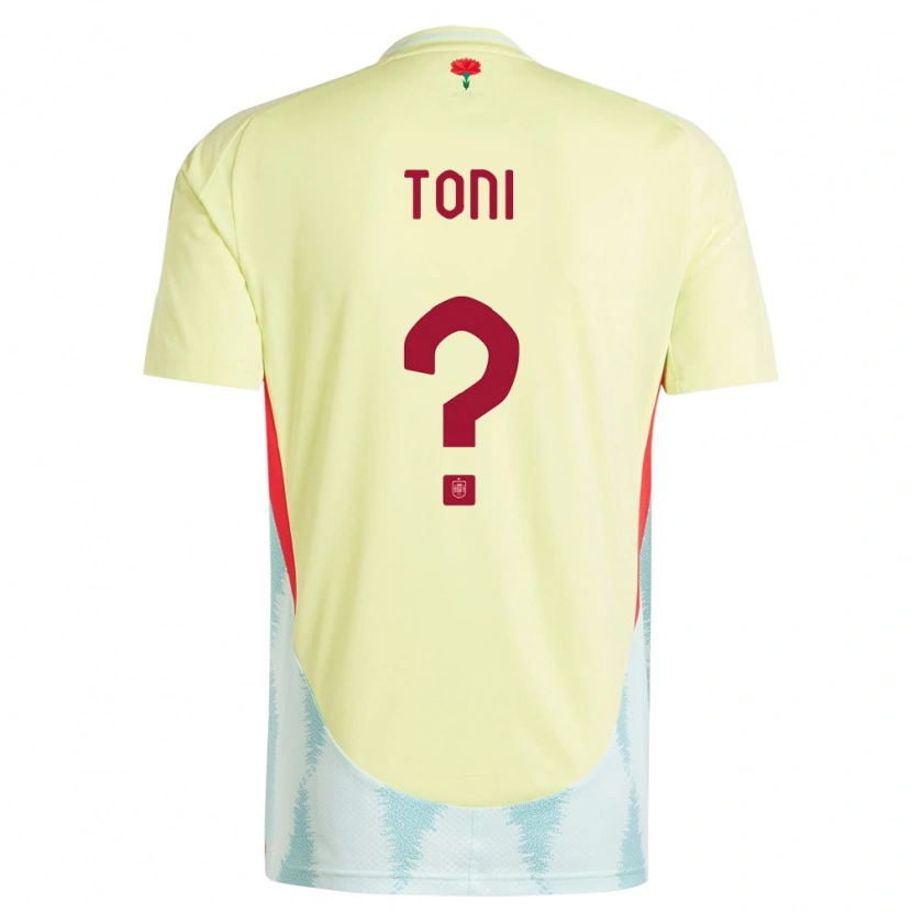 Danxen Män Spanien Toni Fernández #0 Gul Bortatröja Matchtröjor 24-26 Tröjor T-Tröja