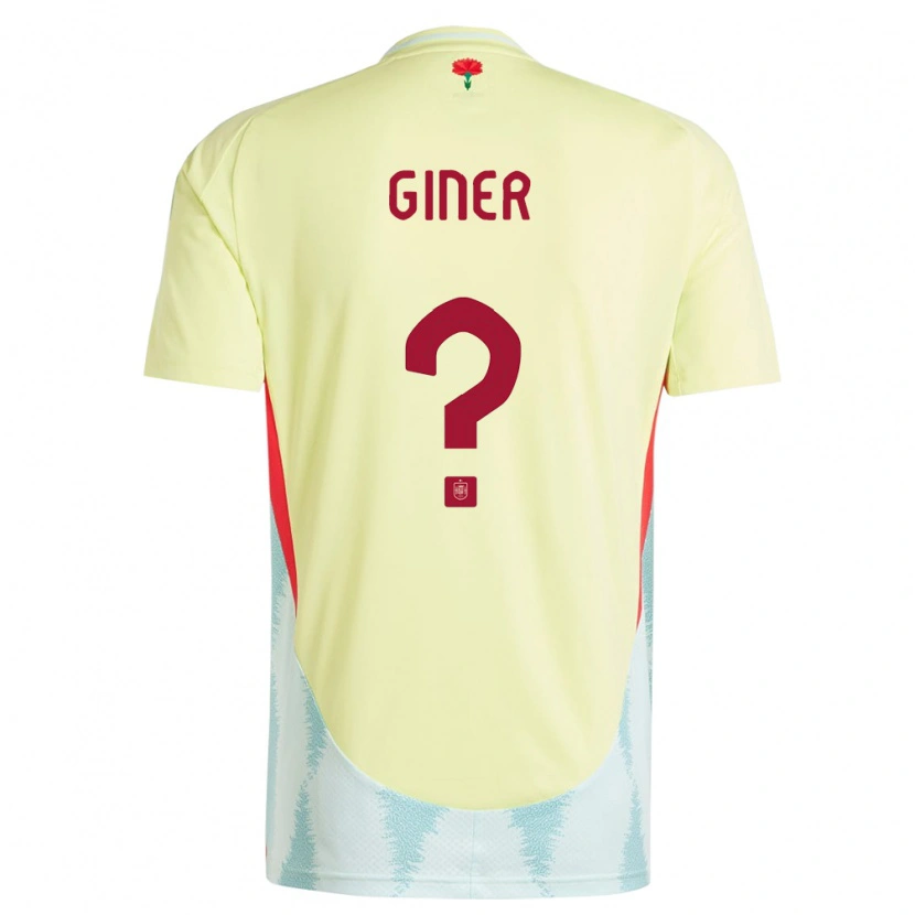 Danxen Män Spanien Hugo Giner #0 Gul Bortatröja Matchtröjor 24-26 Tröjor T-Tröja