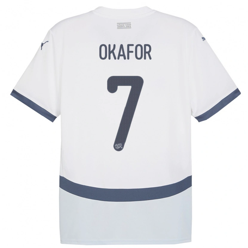 Danxen Män Schweiz Tobias Okafor #7 Vit Bortatröja Matchtröjor 24-26 Tröjor T-Tröja