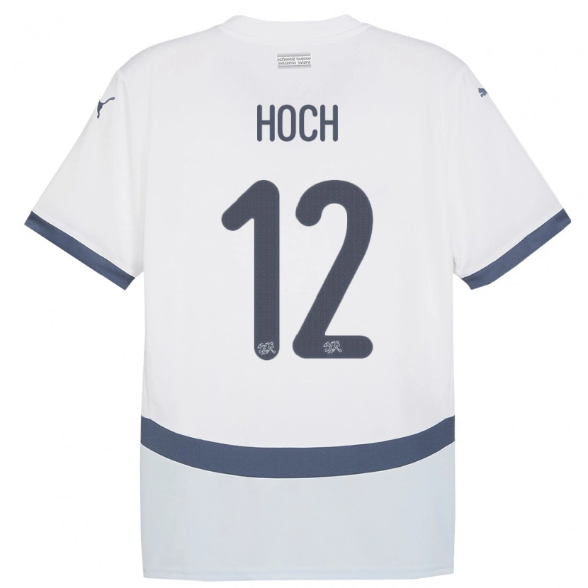 Danxen Män Schweiz Bennett Hoch #12 Vit Bortatröja Matchtröjor 24-26 Tröjor T-Tröja