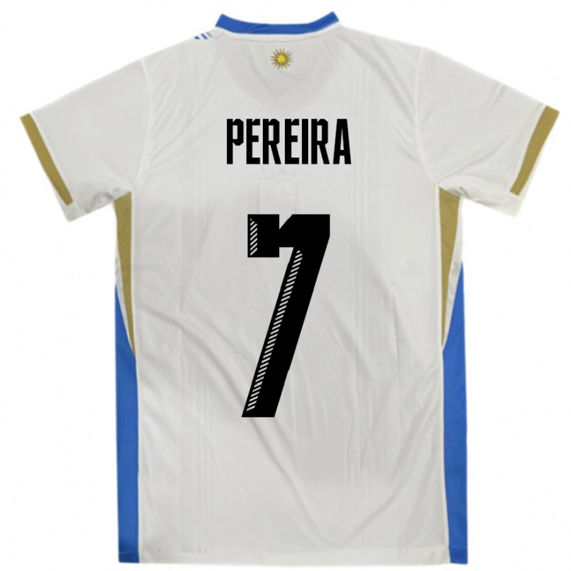 Danxen Män Uruguay Bruno Pereira #7 Vit Blå Bortatröja Matchtröjor 24-26 Tröjor T-Tröja