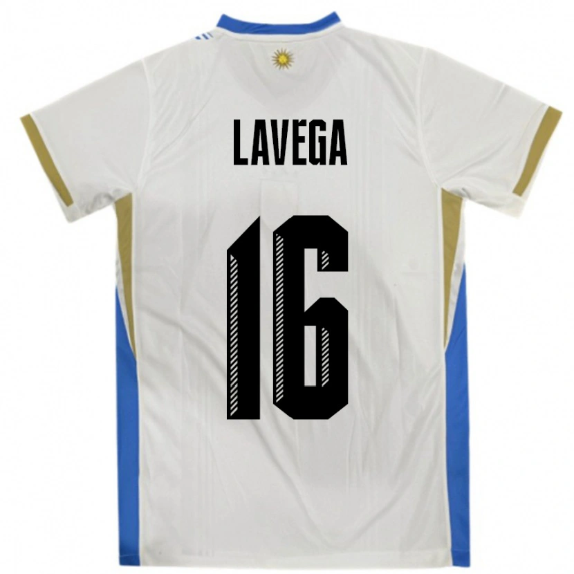 Danxen Män Uruguay Joaquín Lavega #16 Vit Blå Bortatröja Matchtröjor 24-26 Tröjor T-Tröja
