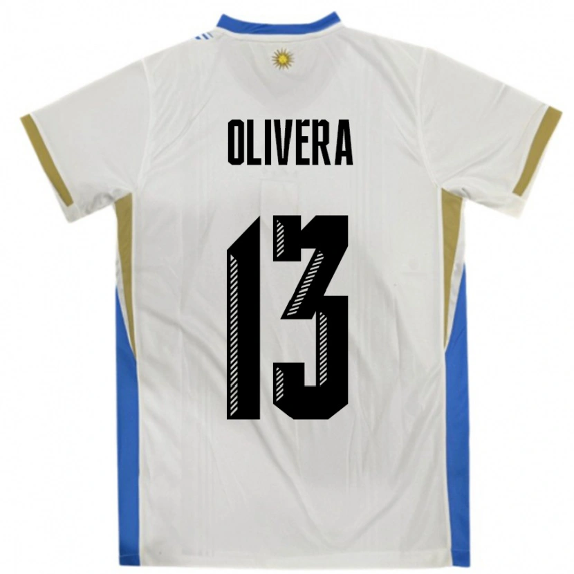 Danxen Män Uruguay Sofia Olivera #13 Vit Blå Bortatröja Matchtröjor 24-26 Tröjor T-Tröja